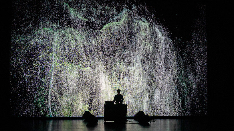 ryoichi kurokawa superimposes 3D data of architecture + nature into mind-bending installations