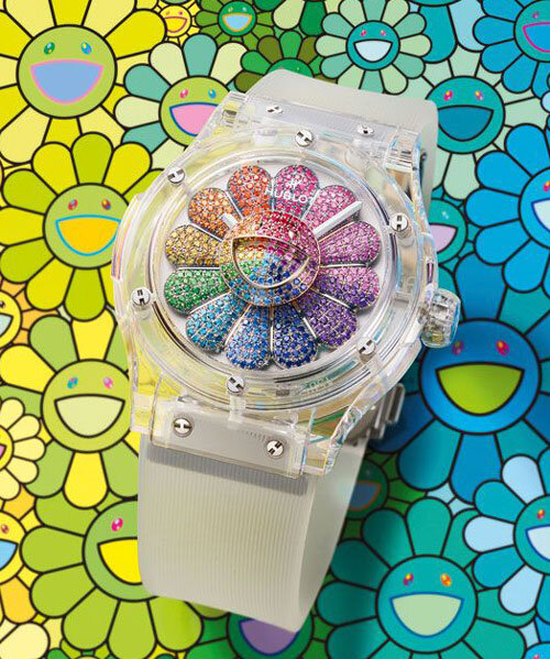 takashi murakami brings whirlwind of glittering color to hublot classic fusion + creates NFT version