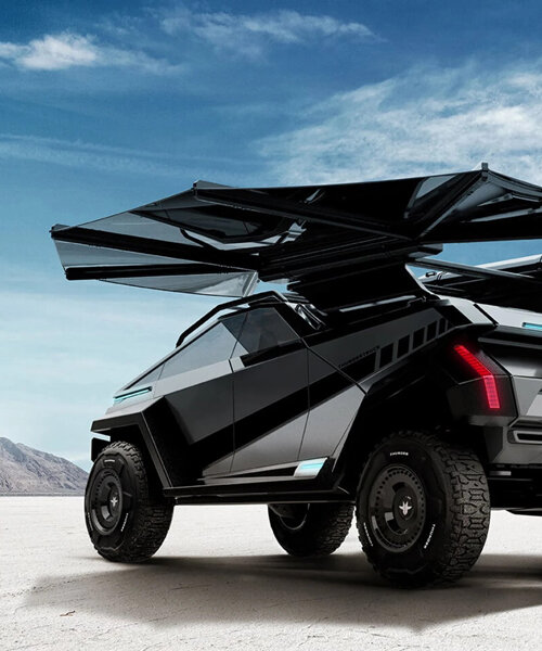 meet thundertruck: the electric offroader with 'bat wing' solar awnings