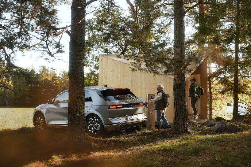 plug n’ stay with hyundai's IONIQ 5 powered cabin in the woods