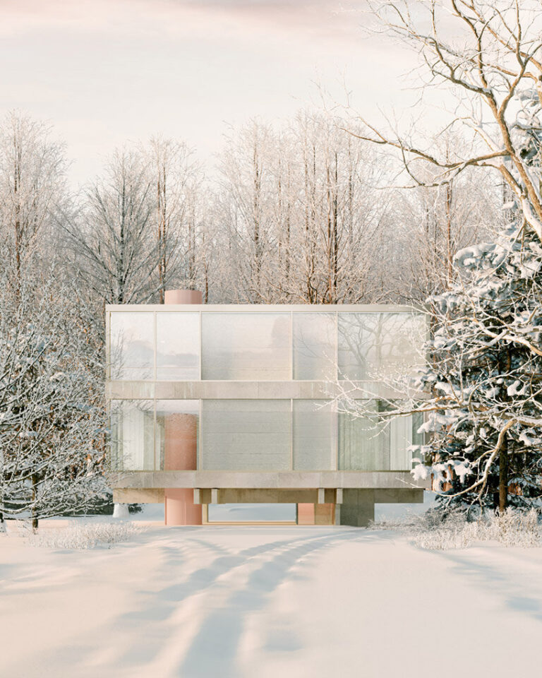 andrés reisinger's winter house is a tranquil haven for a frosty metaverse