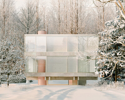 andrés reisinger's winter house is a tranquil haven for a frosty metaverse