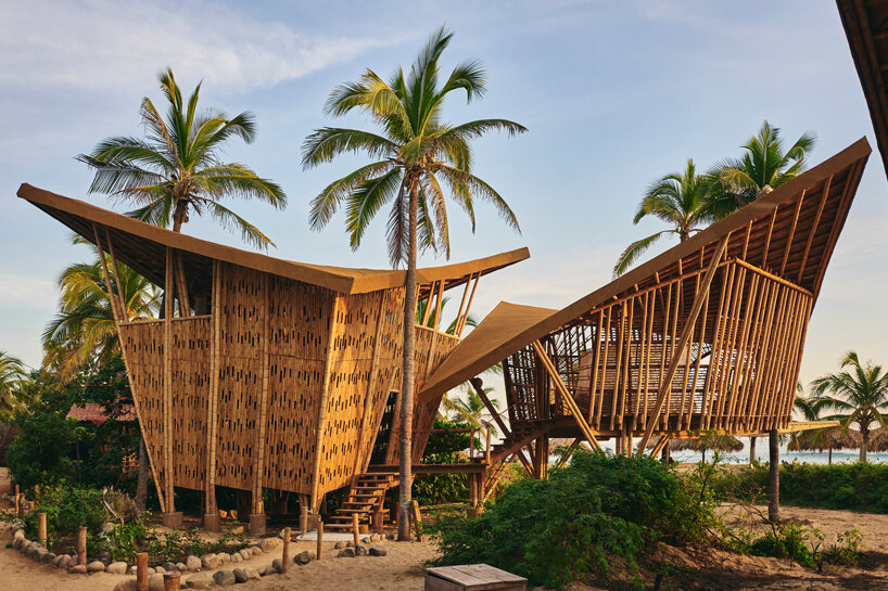Atelier nomads add six bamboo wooden homes to Mexico's off-the-grid resort