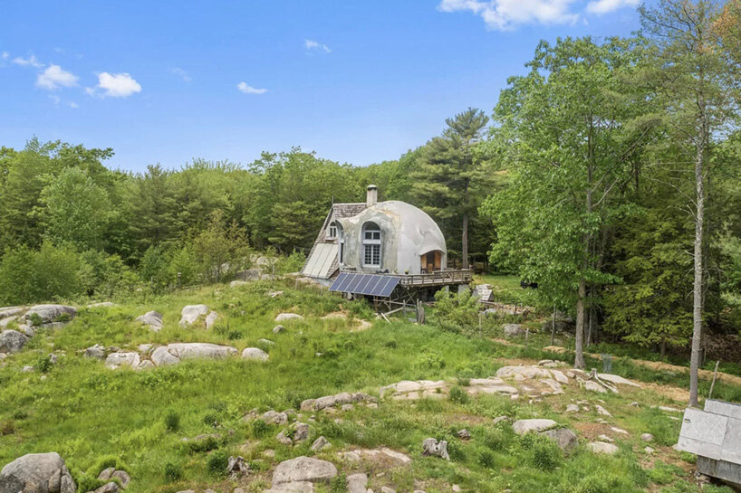 among the woods of coastal maine, an artist's handcrafted dome home is for sale