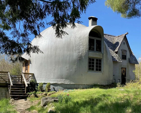 among the woods of coastal maine, an artist's handcrafted dome home is for sale