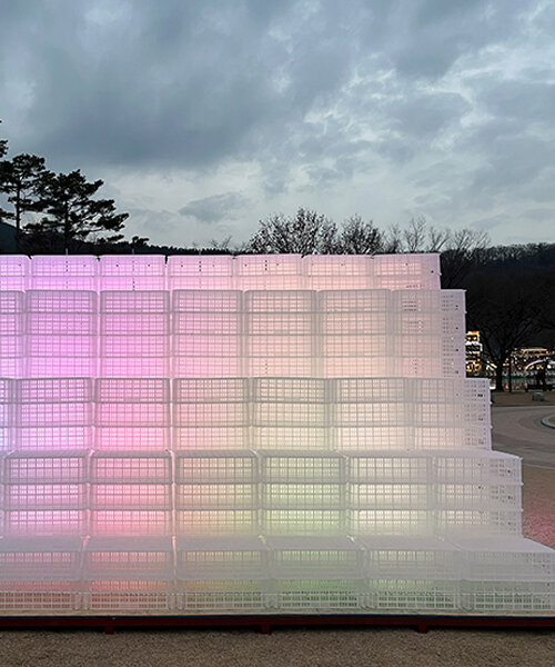 hyunje joo repurposes 1,300 baskets to shape temporary pavilion in south korea