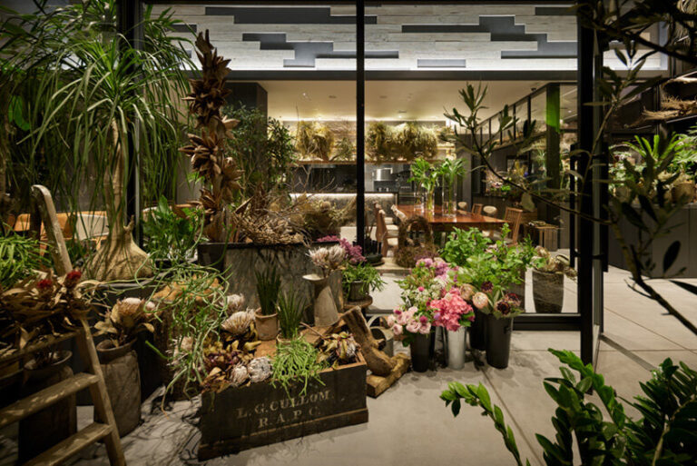 eriko kasahara curates a blooming funeral hall and café in japan