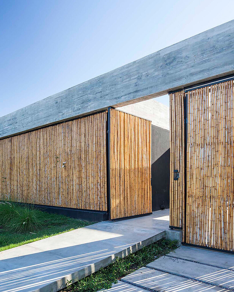 estudio PKa fronts this buenos aires house with a curtain wall of bamboo