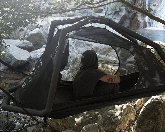 exod's monolith is a one-person hanging inflatable tent