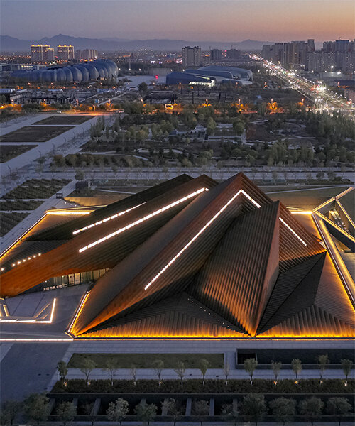 foster + partners completes datong art museum as four interlocking pyramids