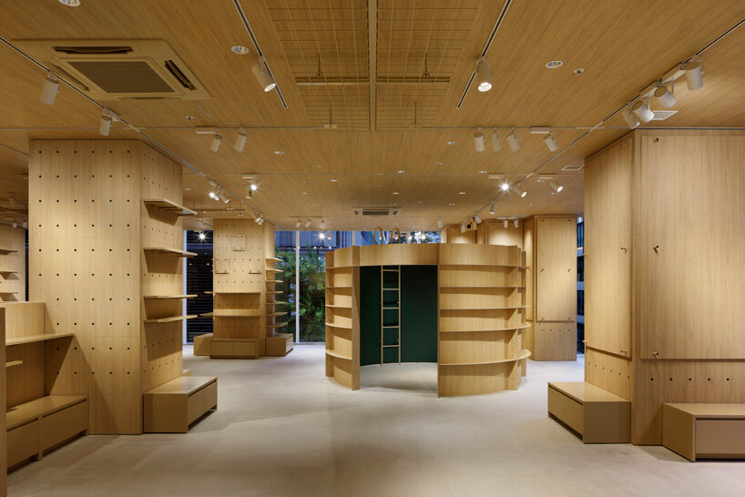 schemata architects clads entire tokyo restaurant interior in artificial wood films