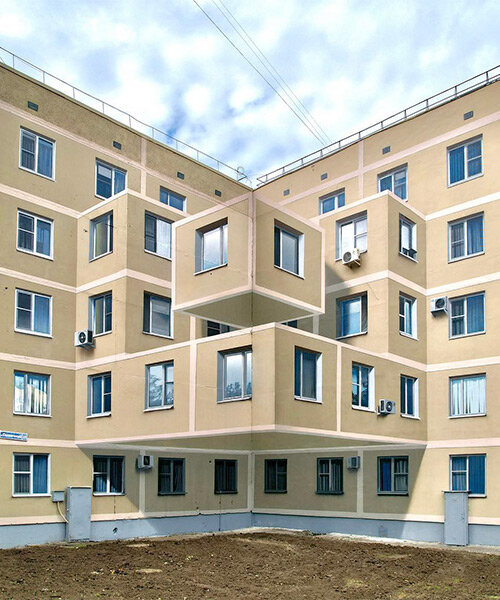 mind-bending tromp l'oeil mural envisions 3D extension to apartment complex in russia
