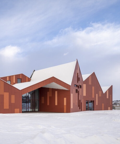 the salvation army headquarters in reykjavik stands out with its various shades of red
