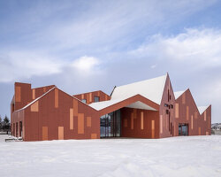 the salvation army headquarters in reykjavik stands out with its various shades of red