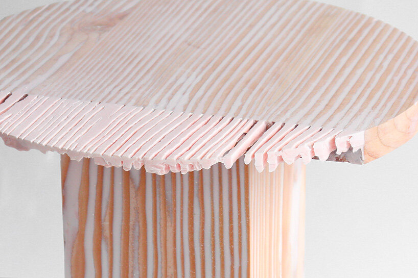 sho ota highlights the quality of wood grain, as if he listened to the material