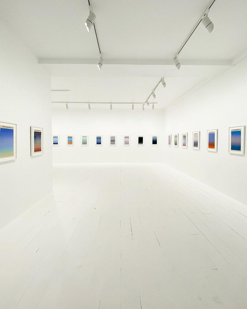 sho shibuya's sunrise paintings infuse yves saint laurent miami gallery with calming escapism