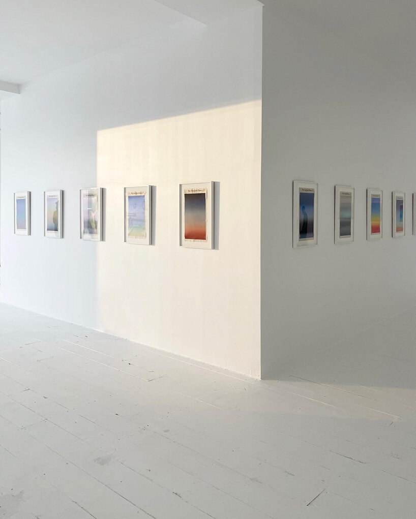 sho shibuya's sunrise paintings infuse yves saint laurent miami gallery with calming escapism