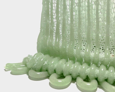 sarah roseman unveils soft silica, a new material made from knitted glass
