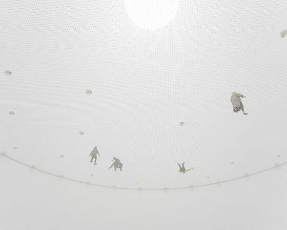 tiktokers are loving tomás saraceno's massive spider web installation in NYC
