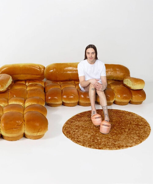 tommy cash breaks the internet with bread-roll sofa for IKEA