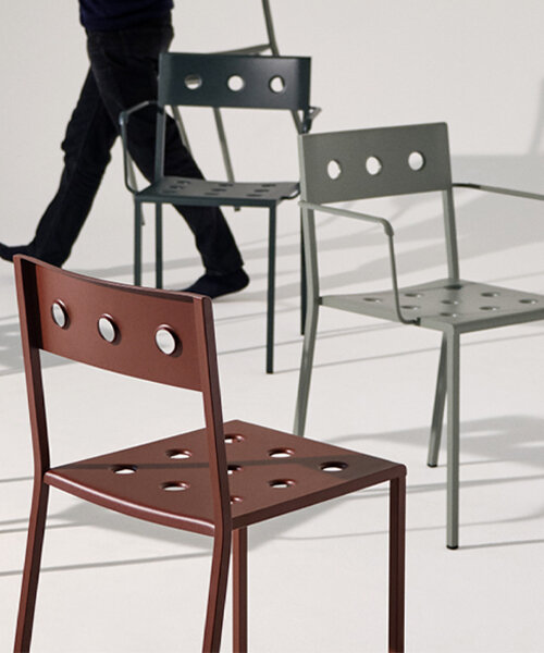 perforated surfaces shape bouroullec brothers’ new furniture line for HAY