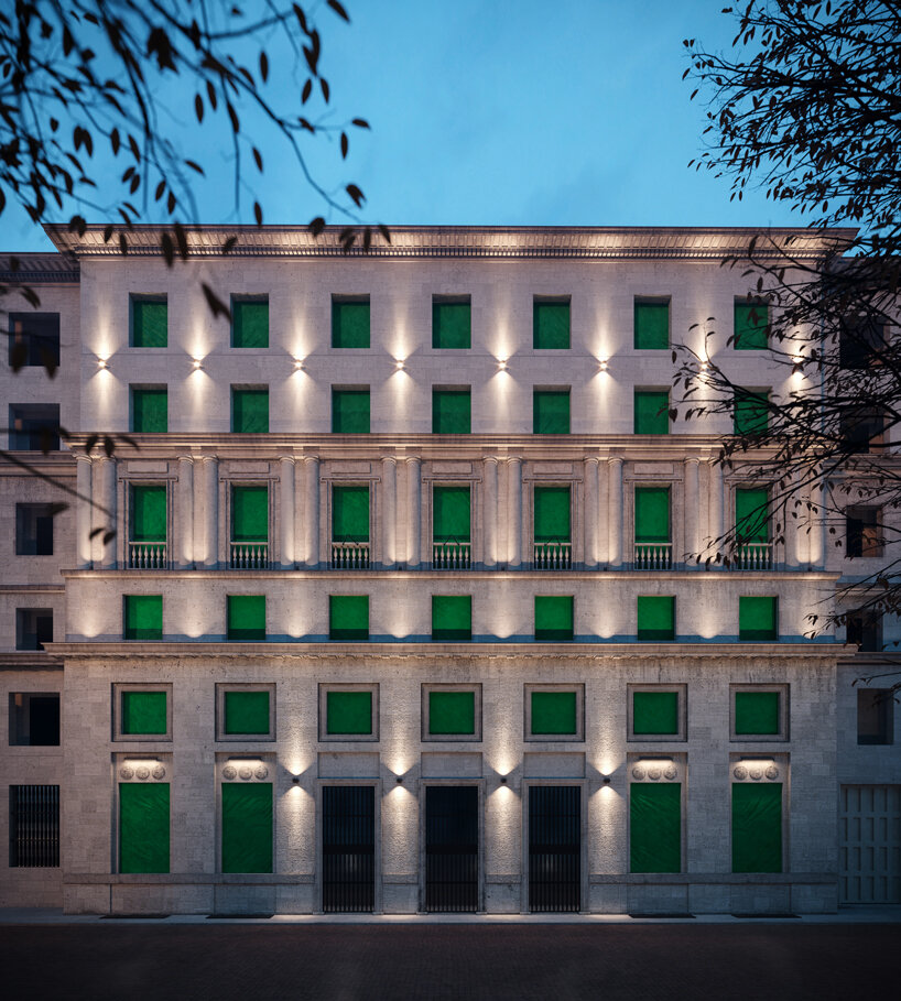 bottega veneta unveils new milan headquarters with signature green façade
