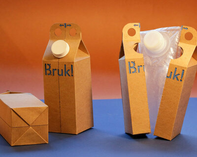 bruk cartons split open to make paper and plastic easier to recycle