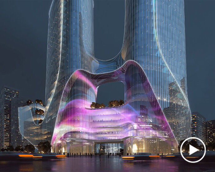 the chengdu NBD center proposal features breathable LED façades and a sunken plaza