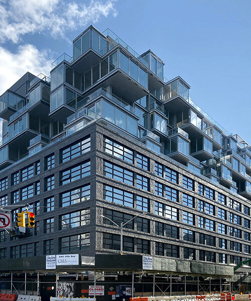 the west, a building in new york with a recycled-brick façade
