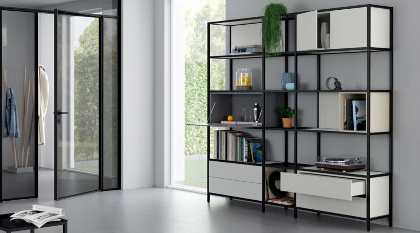 modular shelving 'creo' by raumplus makes tidying up flexibly stylish