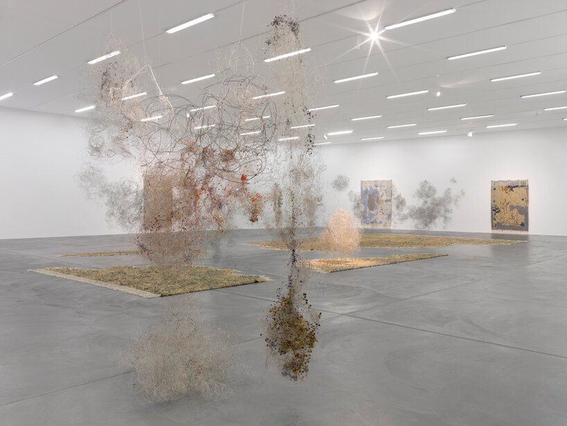 igshaan adams brings cloud-like sculptures and woven pathways to kunsthalle zurich