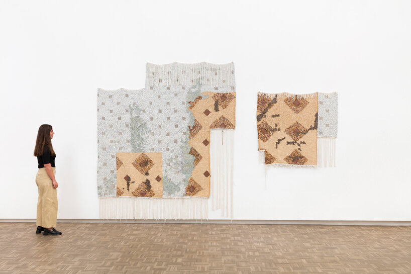 igshaan adams brings cloud-like sculptures and woven pathways to kunsthalle zurich