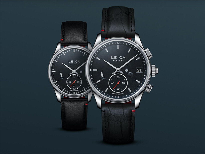 leica's new watch collection moves its famous red dot to your wrist