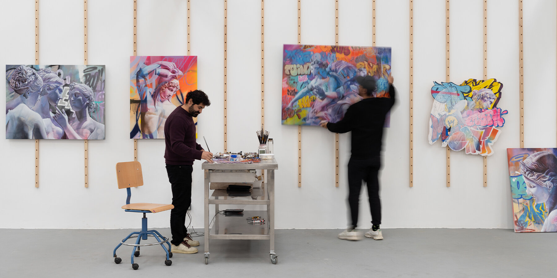 pichiavo's new art studio is a converted warehouse in valencia