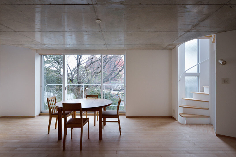 this private residence in kobe, japan, is shaped like a boat hull