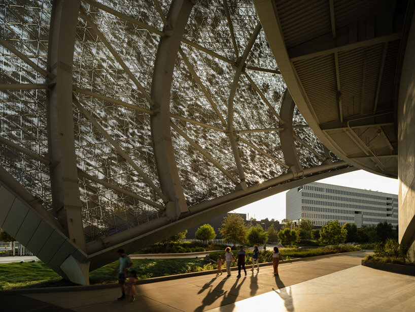 The architecture of SoFi Stadium, home of Super Bowl LVI