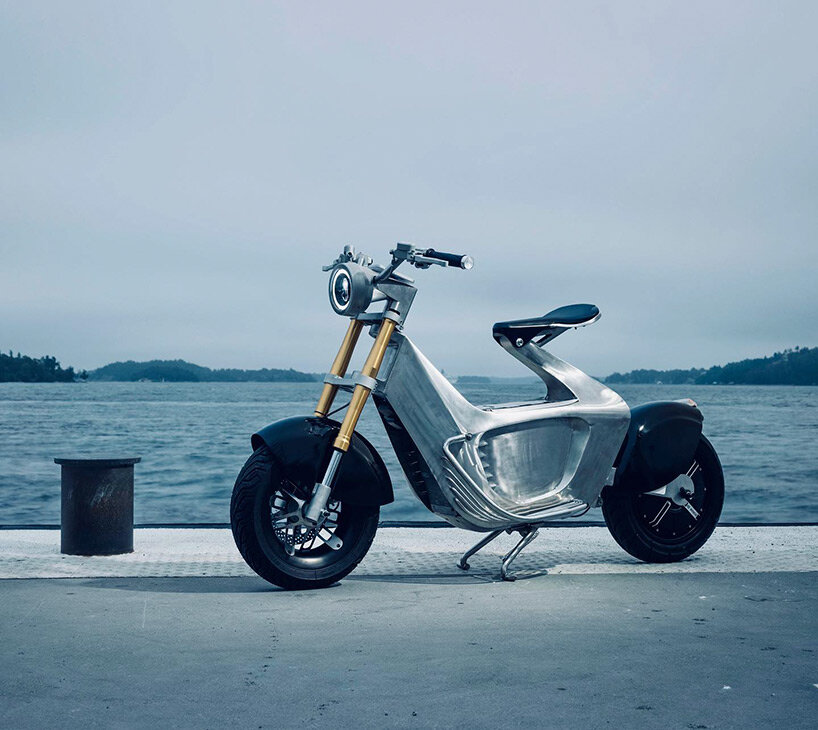 STILRIDE uses 'industrial origami' to fold recycled steel sheets into durable electric scooters
