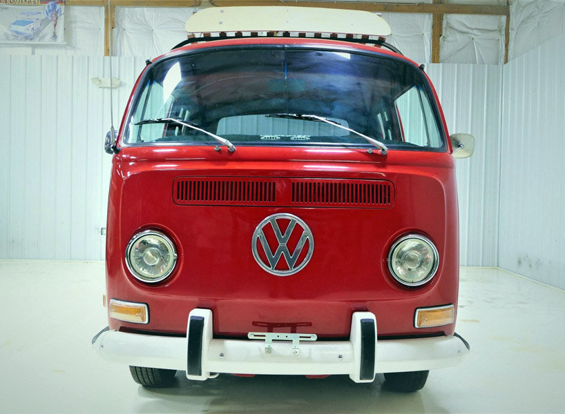 1968 volkswagen type 2 double cab transporter gets an upgrade with a classic, red look