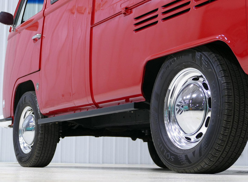 1968 volkswagen type 2 double cab transporter gets an upgrade with a classic, red look