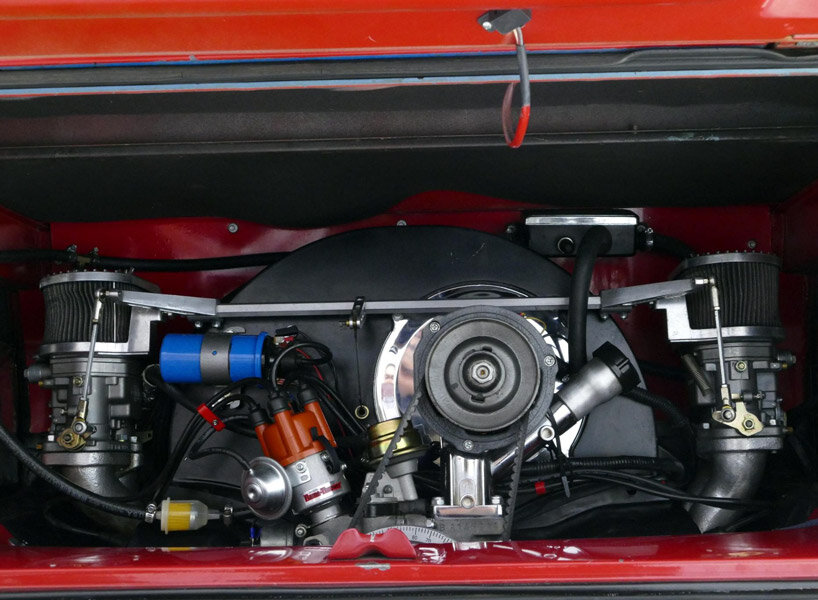 1968 volkswagen type 2 double cab transporter gets an upgrade with a classic, red look