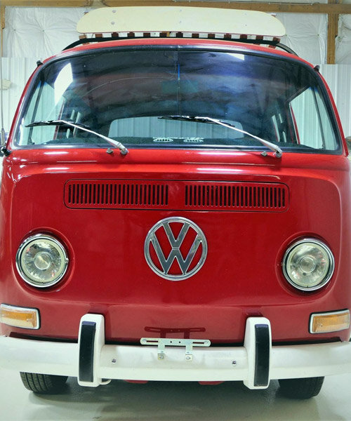 1968 volkswagen type 2 double cab transporter gets an upgrade with a classic, red look