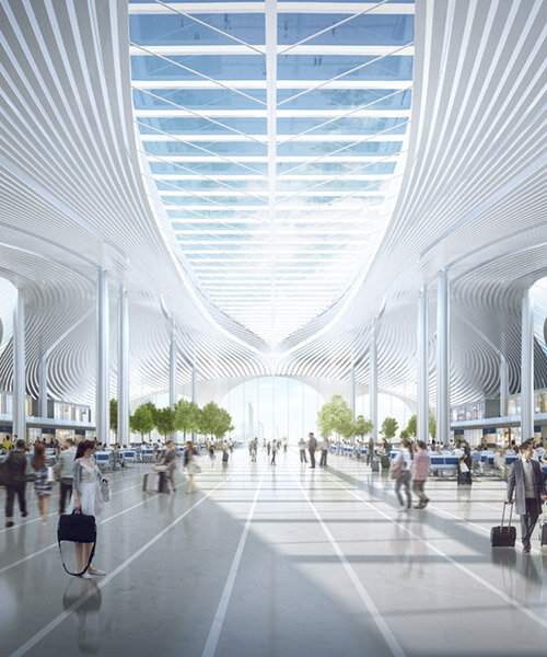 Aedas models its zhanjiang central station hub after a blossoming 'bauhinia' flower