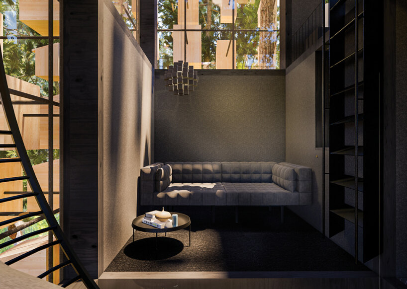 BIG designs treetop hotel room with a façade of bird nests in sweden