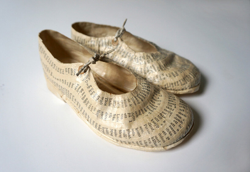 Cecilia Levy creates sculptures of everyday objects using torn pages from old books