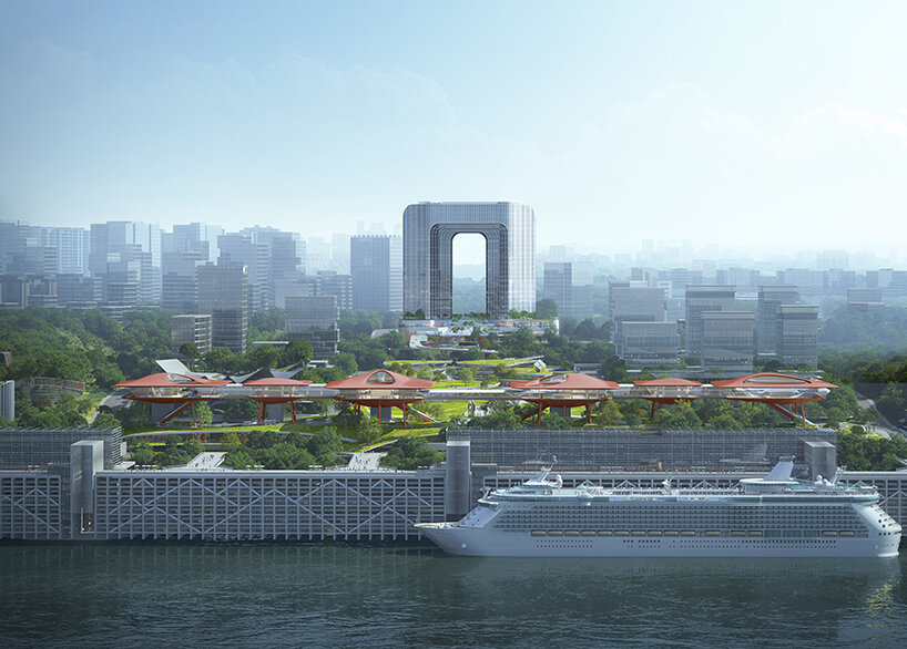 this tower by Aedas is a contemporary 'dragon gate' at the port of chongqing