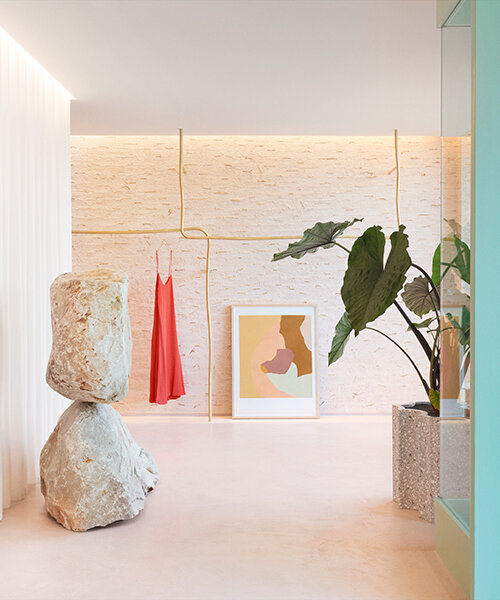 stone sculpture, pure forms + brass become the protagonists of forte_forte boutique in LA