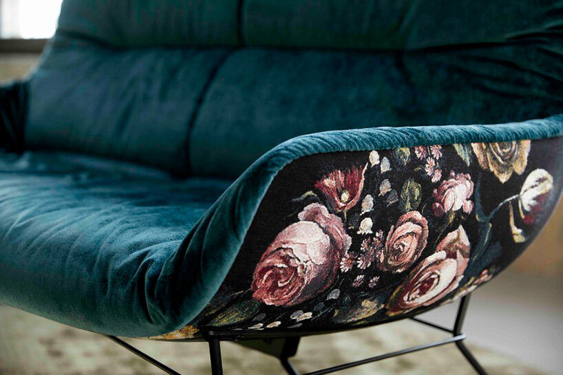 tattoo artist illustrates garden eden tapestry textile for freifrau furniture