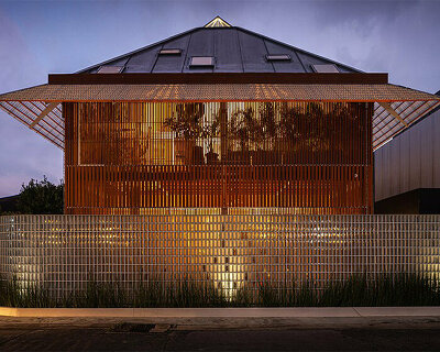 permeable lattice facade & translucent elements envelop junsekino's residence in bangkok