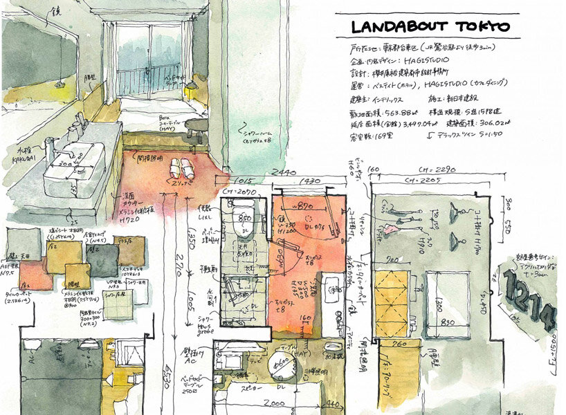 artist kei endo accurately details japanese hotel rooms with watercolor and gel pens