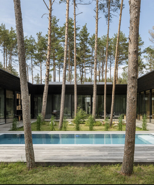 kuu arhitektid completes U-shaped estonian house that wraps around a private garden